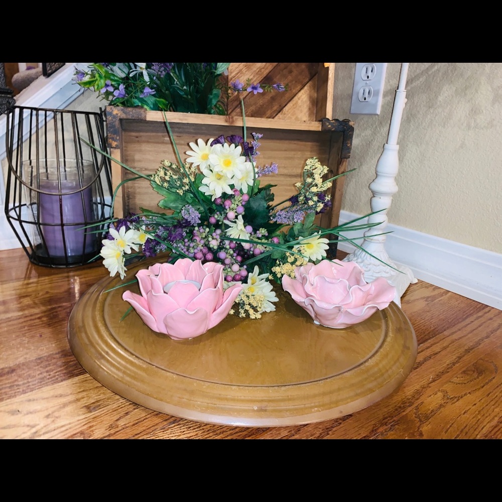 Pink Lotus & Rose Tea-Light Holders